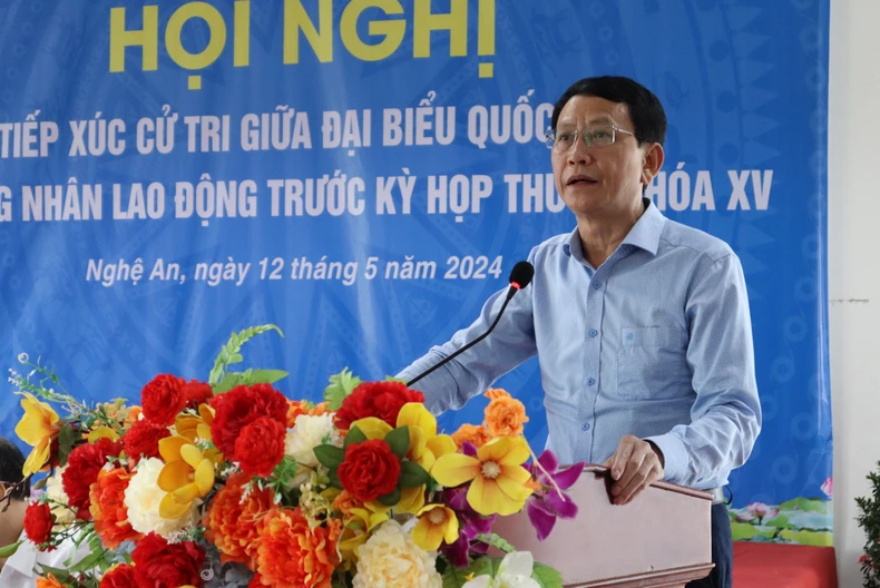 Đoàn Đại biểu Quốc hội tỉnh Nghệ An tiếp xúc cử tri là công nhân lao động ảnh 4