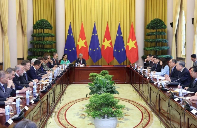 Chủ tịch nước Tô Lâm tiếp các Đại sứ và Đại biện của EU và các nước thành viên ảnh 2