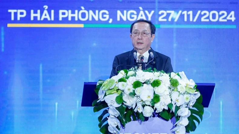 Bộ trưởng Khoa học và Công nghệ Huỳnh Thành Đạt phát biểu ý kiến tại TECHFEST Việt Nam 2024. (Ảnh: Trần Hải)