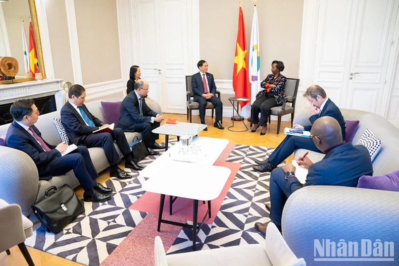 Bộ trưởng Ngoại giao Bùi Thanh Sơn gặp Tổng Thư ký Tổ chức quốc tế Pháp ngữ ảnh 1