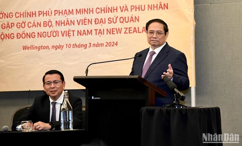 Thủ tướng Phạm Minh Chính và Phu nhân gặp gỡ bà con cộng đồng người Việt Nam tại New Zealand ảnh 1