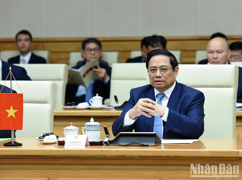 [Ảnh] Thủ tướng Phạm Minh Chính và Thủ tướng Lào đồng chủ trì kỳ họp lần thứ 46 Ủy ban liên Chính phủ về hợp tác song phương ảnh 2