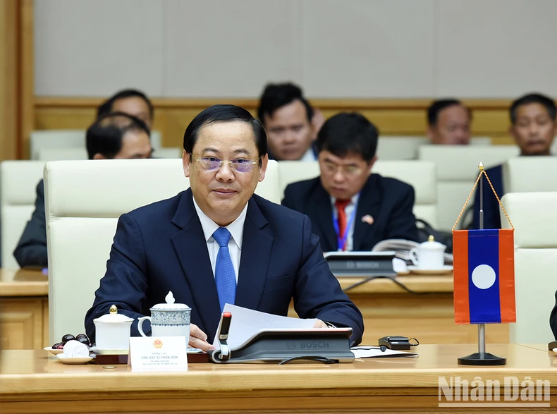 View - [Ảnh] Thủ tướng Phạm Minh Chính và Thủ tướng Lào đồng chủ trì kỳ họp lần thứ 46 Ủy ban liên Chính phủ về hợp tác song phương