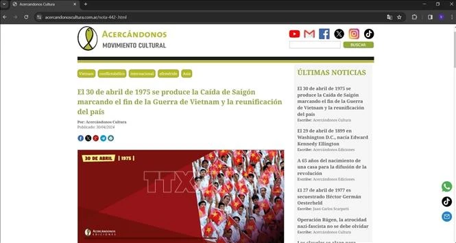 49 năm thống nhất đất nước: Truyền thông Argentina đưa tin đậm nét về Chiến thắng 30/4 ảnh 1
