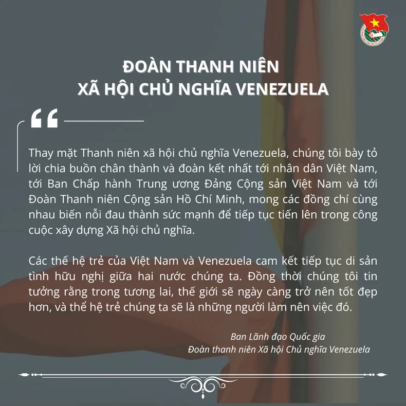 Các tổ chức thanh niên trên thế giới gửi lời chia buồn Tổng Bí thư Nguyễn Phú Trọng từ trần ảnh 12