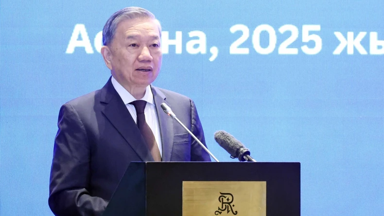 Tổng Bí thư Tô Lâm phát biểu tại Tọa đàm bàn tròn doanh nghiệp Việt Nam-Kazakhstan. (Ảnh: Thống Nhất/TTXVN) Tổng Bí thư Tô Lâm phát biểu tại Tọa đàm bàn tròn doanh nghiệp Việt Nam-Kazakhstan. (Ảnh: Thống Nhất/TTXVN)