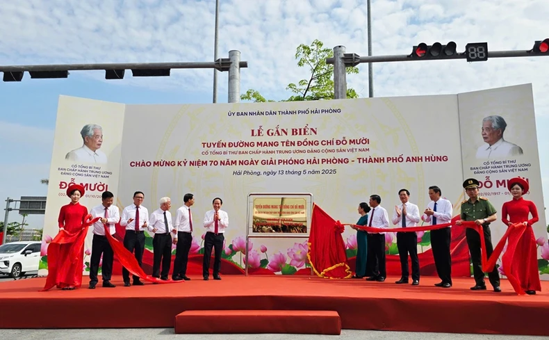 Hải Phòng gắn biển tuyến đường mang tên cố Tổng Bí thư Đỗ Mười ảnh 4