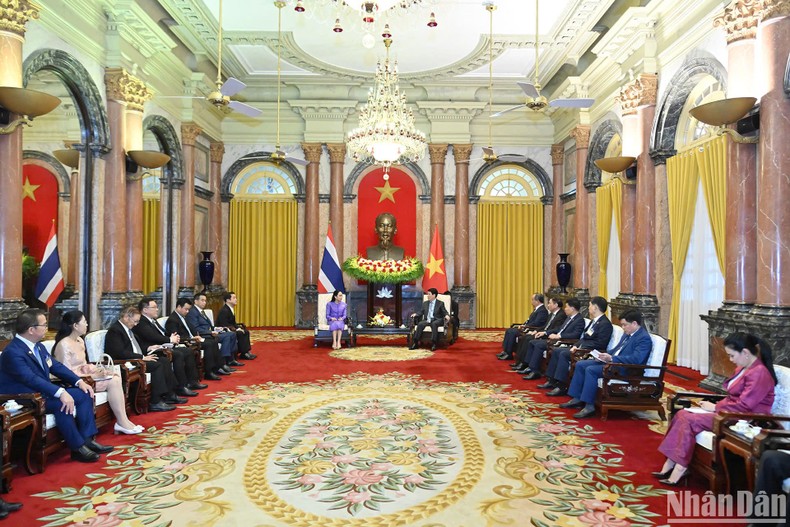 Chủ tịch nước Lương Cường tiếp Thủ tướng Thái Lan Paetongtarn Shinawatra ảnh 1
