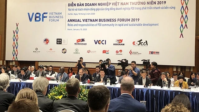 Quang cảnh diễn đàn doanh nghiệp Việt Nam thường niên năm 2019. Ảnh: NAM HẢI