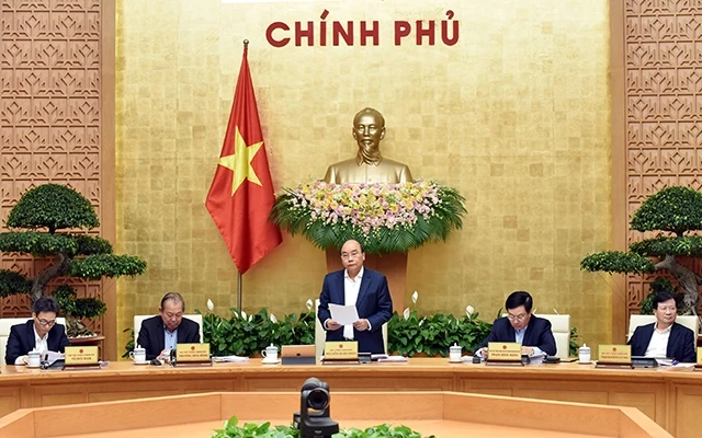 Thủ tướng Nguyễn Xuân Phúc chủ trì phiên họp Chính phủ thường kỳ tháng 2-2020. Ảnh: Thanh Hải