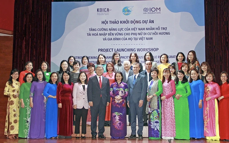 Hội thảo khởi động dự án "Tăng cường năng lực của Việt Nam nhằm tái hòa nhập bền vững cho phụ nữ di cư và gia đình của họ tại Việt Nam".