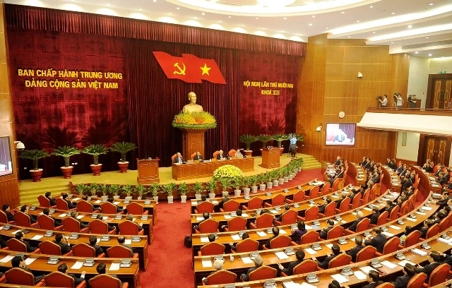 Toàn cảnh Phiên bế mạc Hội nghị lần thứ 12 Ban Chấp hành Trung ương Đảng Cộng sản Việt Nam khóa XII.