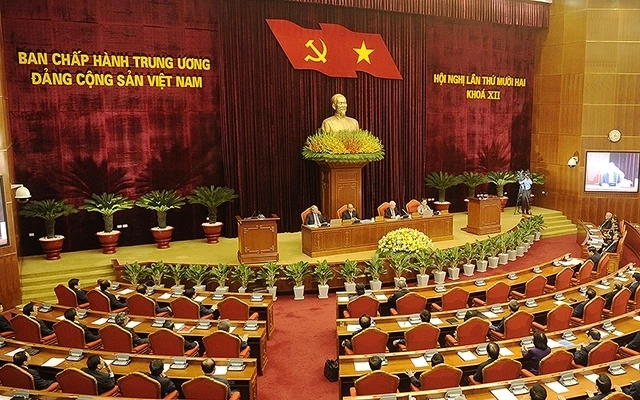 Toàn cảnh Phiên bế mạc Hội nghị lần thứ 12 Ban Chấp hành Trung ương Đảng Cộng sản Việt Nam khóa XII (Ảnh: Đăng Khoa)