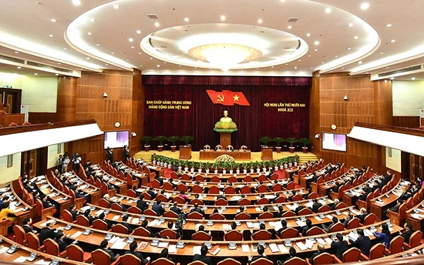 Toàn cảnh lễ khai mạc Hội nghị lần thứ 12 Ban Chấp hành Trung ương Ðảng Cộng sản Việt Nam khóa XII. Ảnh: Ðăng Khoa