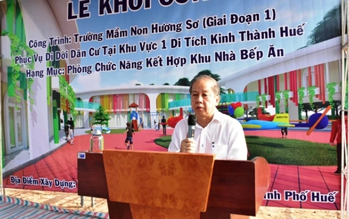 Chủ tịch UBND tỉnh Thừa Thiên Huế Phan Ngọc Thọ phát biểu tại lễ khởi công.