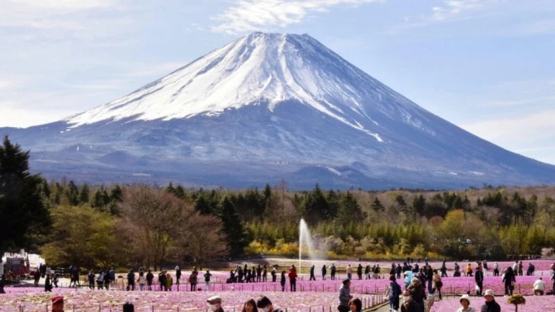 Núi Phú Sĩ với vẻ đẹp thơ mộng là biểu tượng của đất nước "Mặt Trời Mọc" (Ảnh: KYODO)