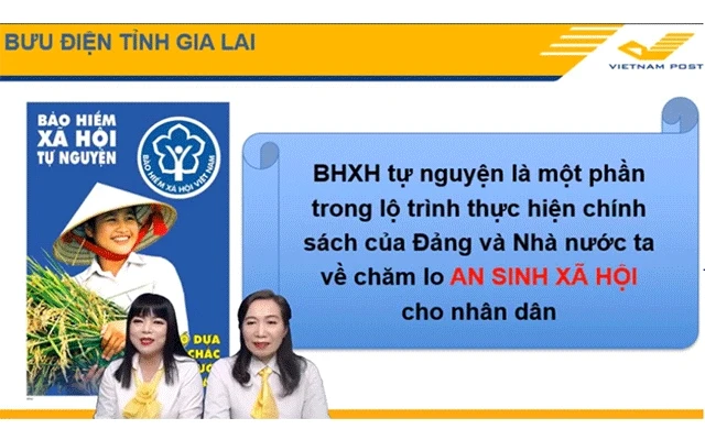 Bưu điện tỉnh Gia Lai tổ chức livestream để tuyên truyền về bảo hiểm xã hội tự nguyện.