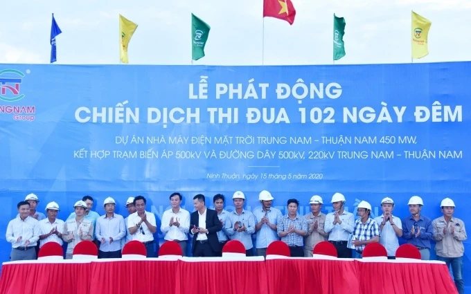 Tập đoàn Trung Nam Group quyết tâm phấn đầu hoàn thành xây dựng góp phần quan trọng giải tỏa công suất lưới điện cho khu vực Ninh Thuận và duyên hải Nam Trung Bộ.