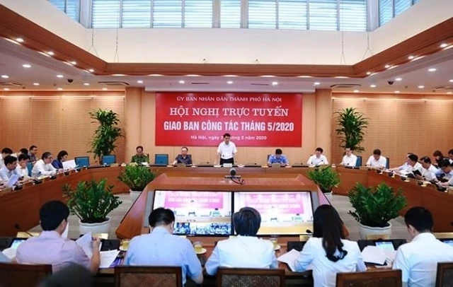 Chủ tịch UBND TP Hà Nội Nguyễn Đức Chung phát biểu chỉ đạo tại Hội nghị.