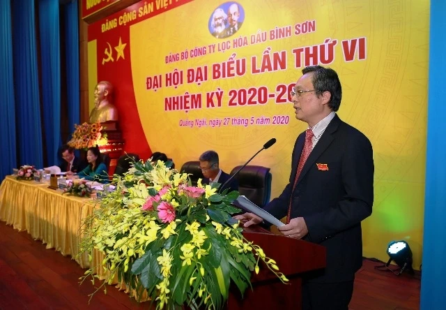 Bí thư Đảng ủy, Tổng Giám đốc BSR Bùi Minh Tiến phát biểu khai mạc Đại hội.