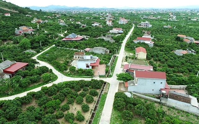 Bản Mùi Phú, xã Kiên Thành, huyện Lục Ngạn (Bắc Giang) - nơi đón hàng trăm hộ dân di dời ra khỏi Trường bắn quốc gia khu vực 1.