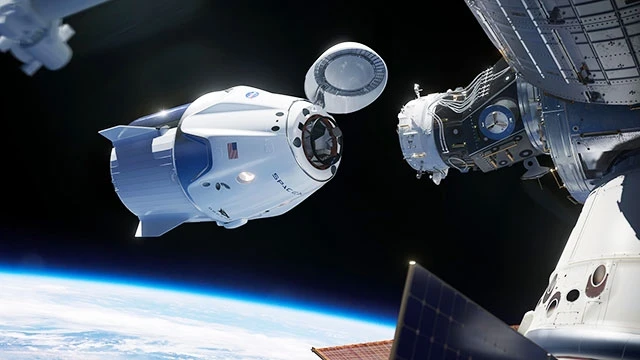 Tàu Crew Dragon ghép nối với Trạm ISS. Ảnh: SPACEX