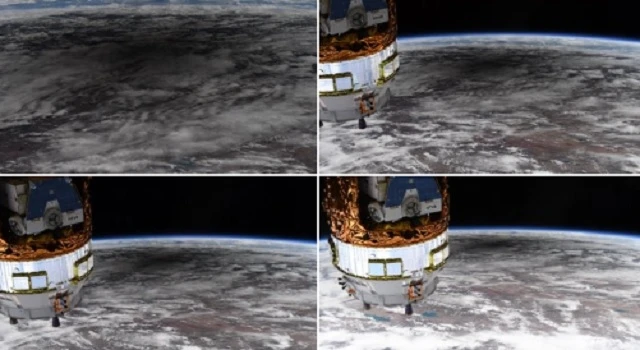 Phi hành gia của NASA Chris Cassidy đã chia sẻ bốn bức ảnh về nhật thực hình khuyên khi nhìn từ Trạm vũ trụ quốc tế vào ngày 21-6. Ảnh: NASA.