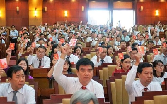 Các đại biểu dự Đại hội đại biểu Đảng bộ TP Tây Ninh.