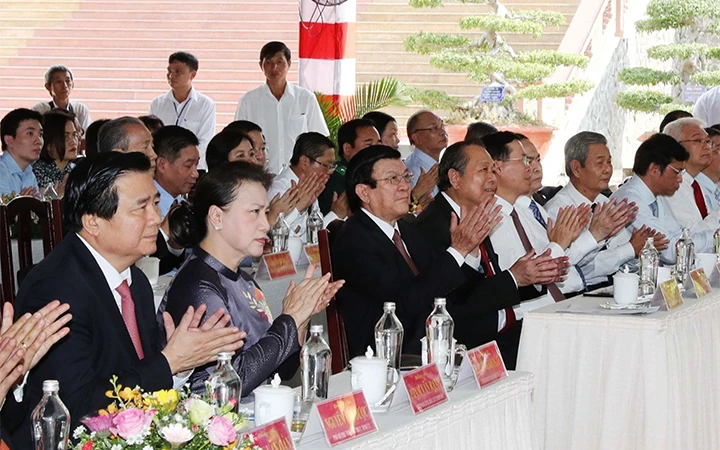 Chủ tịch Quốc hội Nguyễn Thị Kim Ngân và các đại biểu tại buổi lễ. Ảnh: TRỌNG ĐỨC (TTXVN)
