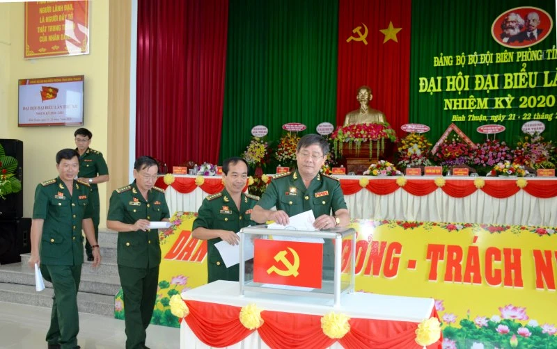 Bầu Ban Chấp hành Đảng bộ BĐBP tỉnh Bình Thuận, nhiệm kỳ 2020 - 2025. 