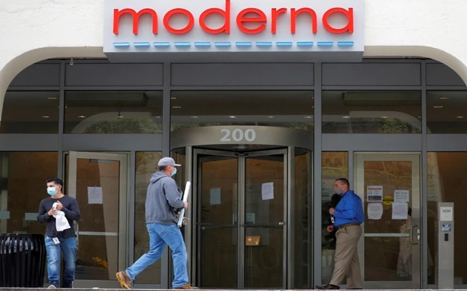 Trụ sở của Moderna tại Cambridge, Massachusetts, Mỹ. (Ảnh: Reuters)