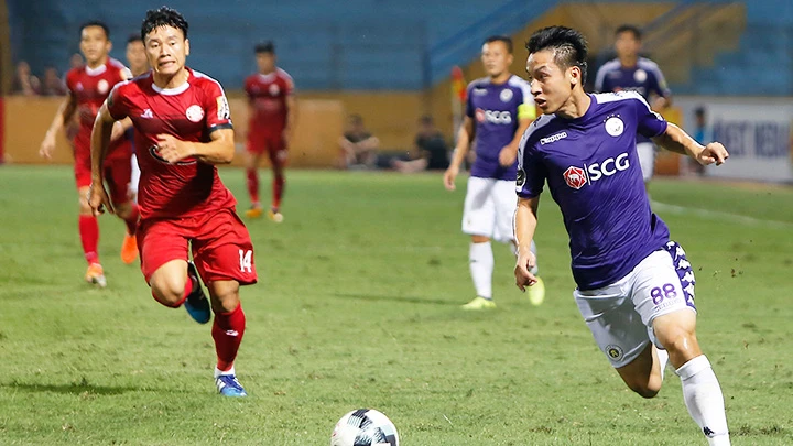 Trận đấu giữa CLB TP Hồ Chí Minh và Hà Nội FC có chất lượng chuyên môn tốt. Ảnh: LÊ MINH