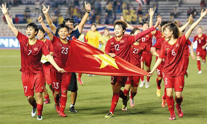 Đội tuyển nữ Việt nam rộng cửa tham dự World Cup 2023. Ảnh: ĐỨC ĐỒNG