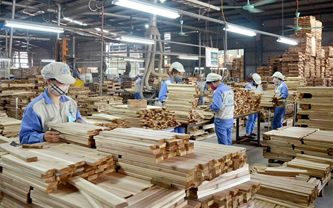 Dây chuyền chế biến gỗ xuất khẩu của Công ty cổ phần Woodsland Tuyên Quang, tỉnh Tuyên Quang. Ảnh: Huy Hoàng