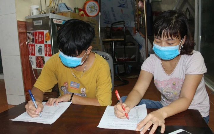 Công dân từ Đà Nẵng về tỉnh Thái Bình đều được yêu cầu khai báo y tế.