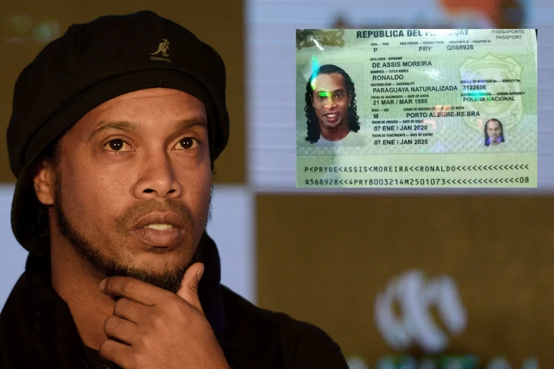 Tấm hộ chiếu Ronaldinho sử dụng để nhập cảnh trái phép Paraquay. (Ảnh: Goal)