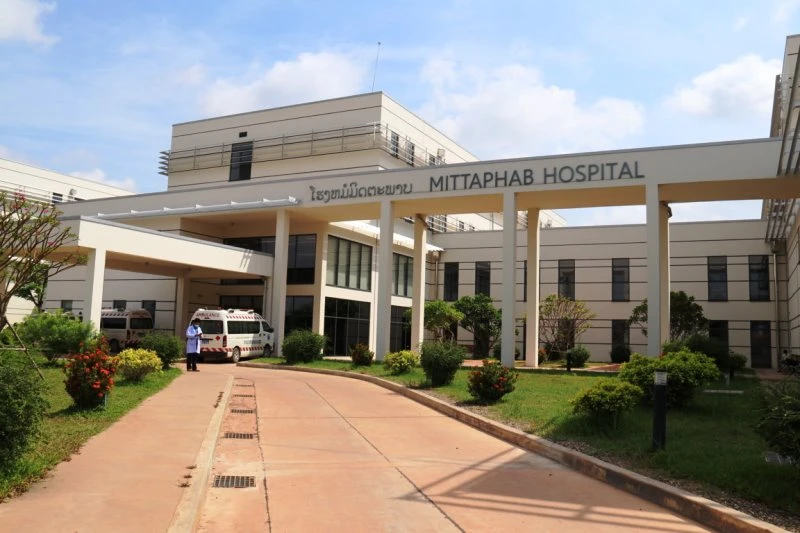 Bệnh viện Hữu nghị tại Thủ đô Vientiane, nơi bệnh nhân Covid-19 thứ 20 của Lào đang điều trị.