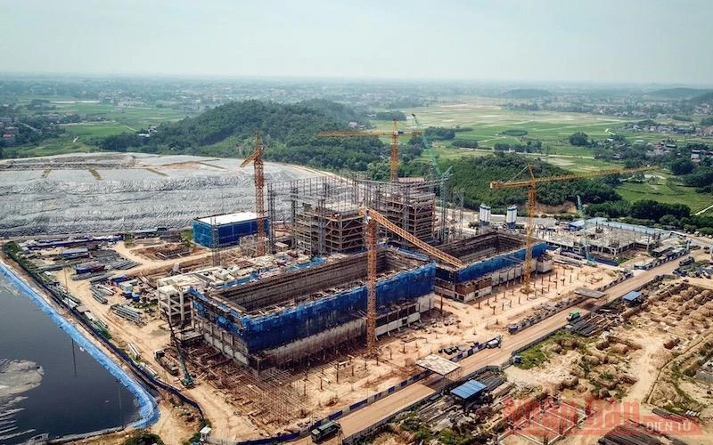 Dự án Nhà máy điện rác Sóc Sơn thuộc Khu liên hợp xử lý chất thải Nam Sơn đang trong quá trình xây dựng.