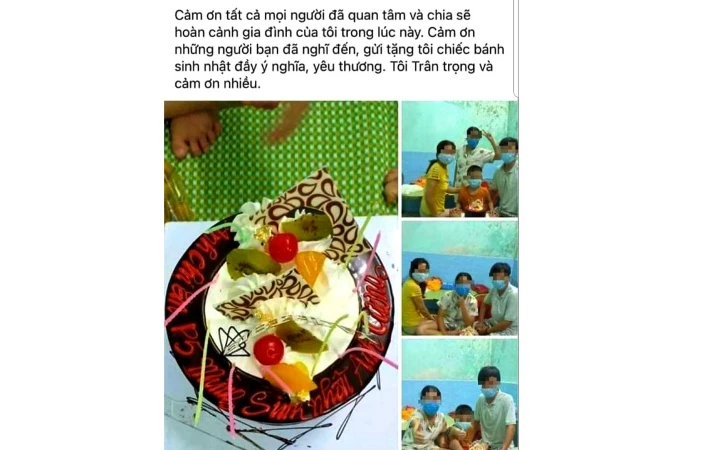 Hình tổ chức sinh nhật ông C. trong khu cách ly được đăng lên Facebook, gây xôn xao dư luận tỉnh Quảng Trị.