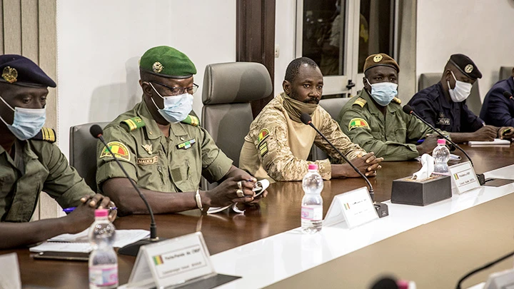 Các tướng lĩnh quân đội chủ chốt tham gia vụ đảo chính tại Mali. Ảnh: AP