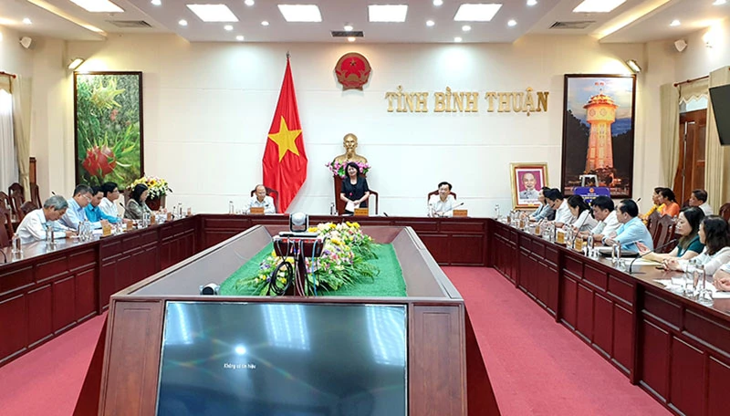 Phó Chủ tịch nước Đặng Thị Ngọc Thịnh tại buổi làm việc với tỉnh Bình Thuận.