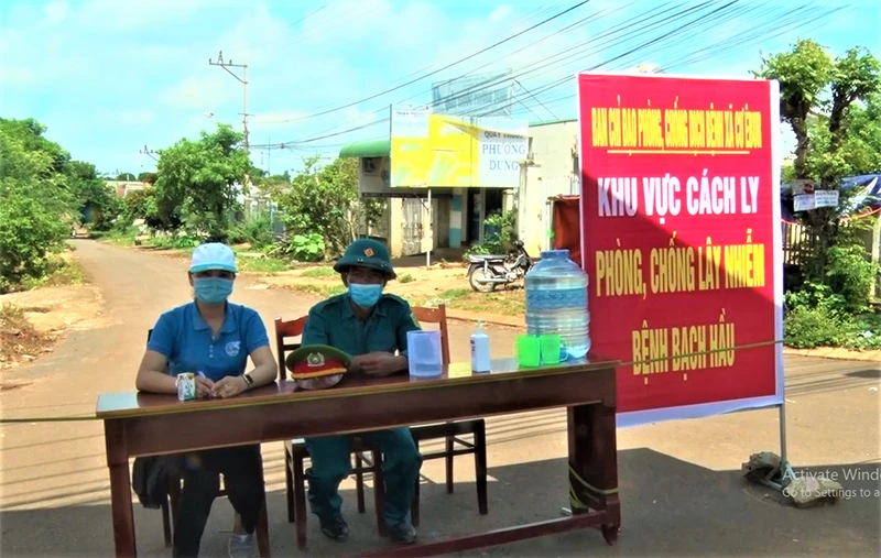 Một khu vực cách ly phòng chống dịch bạch hầu tại Đắk Lắk.