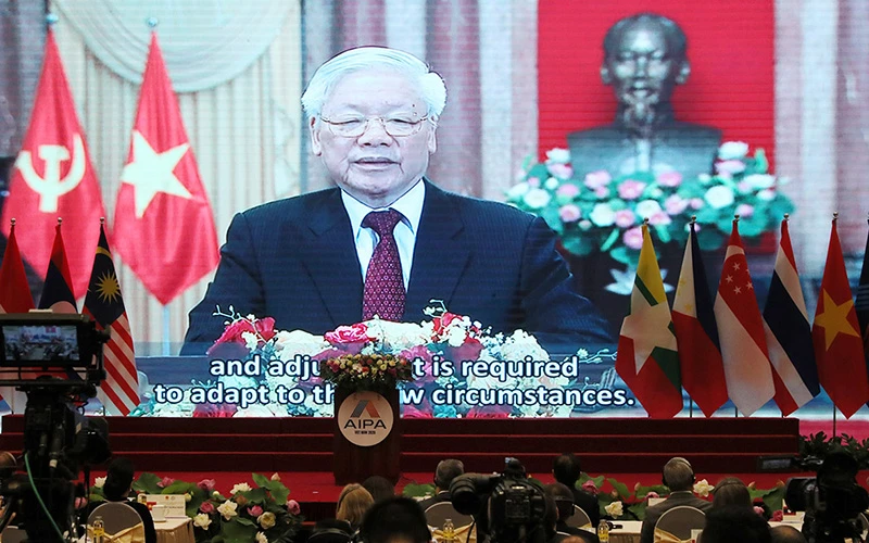 Tổng Bí thư, Chủ tịch nước Nguyễn Phú Trọng phát biểu trực tuyến chào mừng Đại hội đồng AIPA 41.