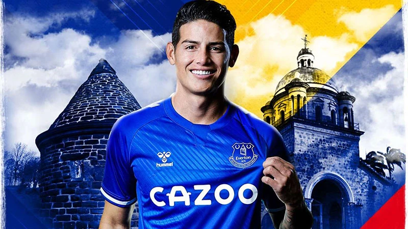 James Rodriguez gia nhập Everton với bản hợp đồng trị giá 20 triệu bảng.