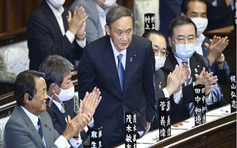 Ông Yoshihide Suga trở thành Thủ tướng thứ 99 của Nhật Bản. (Ảnh: Kyodo News)