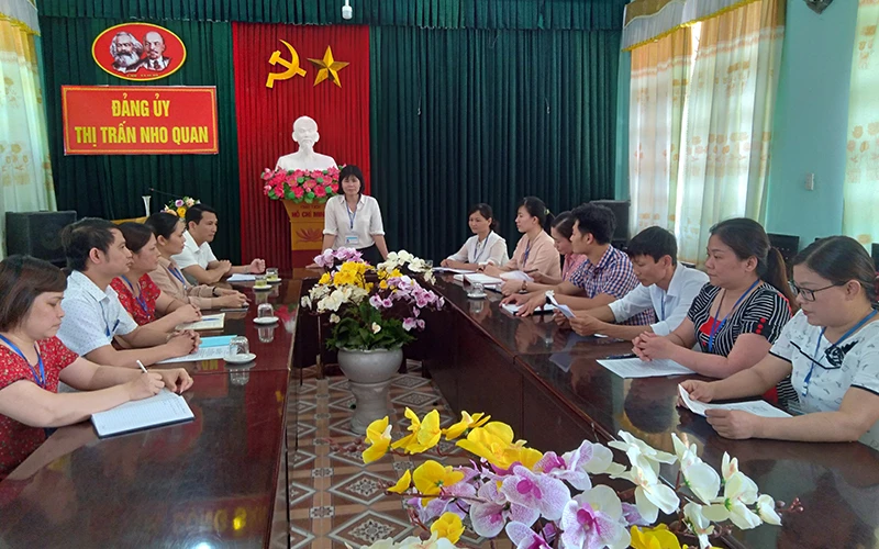 Ðảng ủy, UBND thị trấn Nho Quan, huyện Nho Quan (Ninh Bình) họp bàn kế hoạch đột phá về phát triển kinh tế - xã hội.