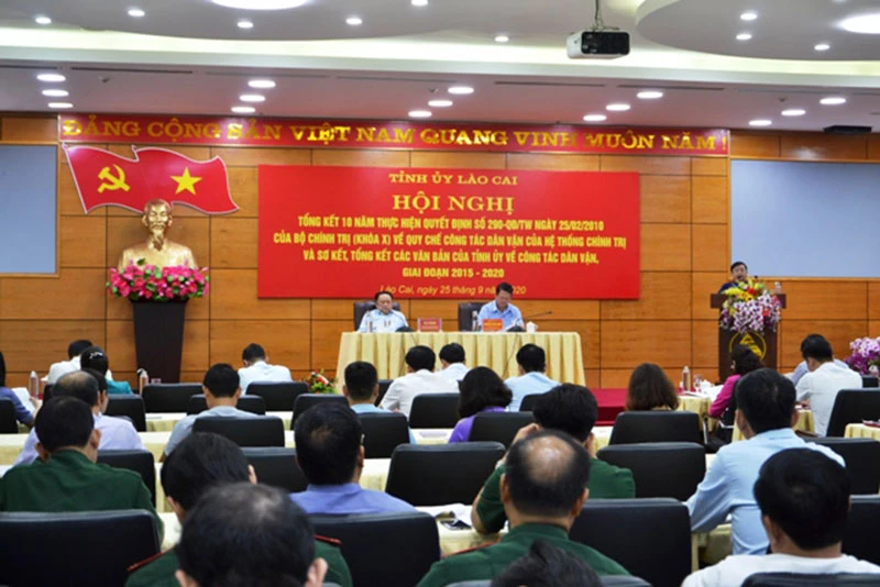 Tỉnh ủy Lào Cai tổng kết 10 năm thực hiện Quyết định 290 của Bộ Chính trị về công tác dân vận.
