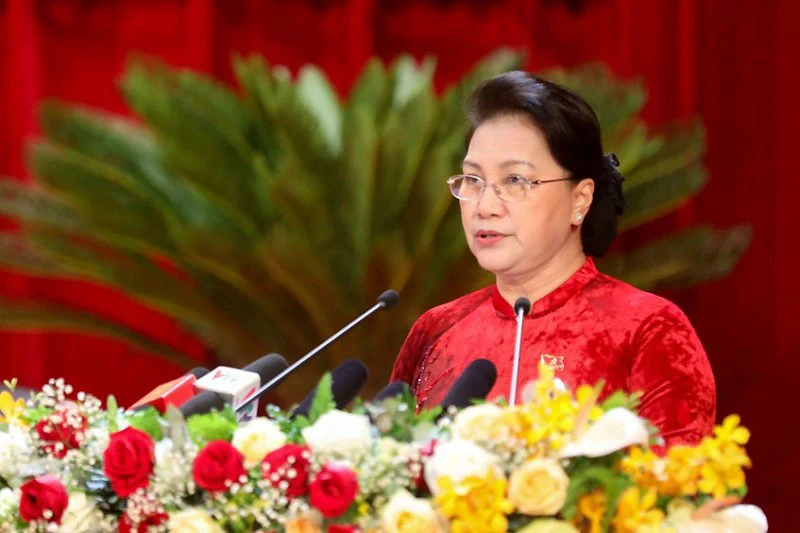 Chủ tịch Quốc hội Nguyễn Thị Kim Ngân phát biểu chỉ đạo tại đại hội.