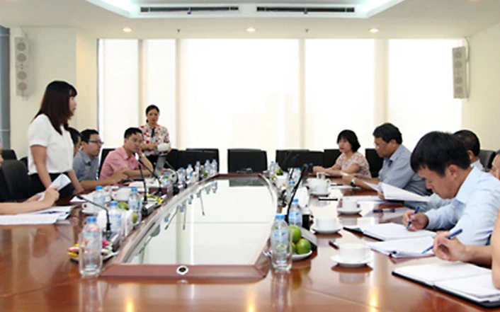 Một buổi làm việc của Ðoàn Giám sát - Ủy ban Kiểm tra Thành ủy Hà Nội. Ảnh: THU HƯƠNG
