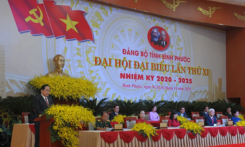 Đồng chí Trần Thanh Mẫn phát biểu tại Đại hội.